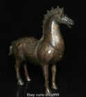 9  Old Chinese Bronze Fengshui Zodiac Year Tang Horse Success Animal Statue