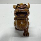 Natural Stone Feng Shui Red Dragon  8in Long Carved Stone Sculpture figurine