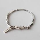 Vintage Thick Box Chain Bracelets Women Sterling Jewelry Gift 7 In Nw