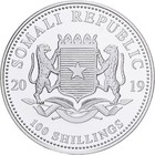   1550705  Somalia  100 Shillings  Elephant  2019  1 Oz  Proof  Silver  Ms