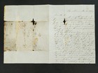 1853 Antique Stampless Cover Letter Brookline Ma Baptist Rev Wm Shailer