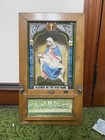 Antique Catholic Viaticum Last Rites Sick Call Altar Pieta Oak Cabinet