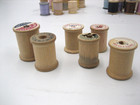 Vintage Wooden Wood Thread Spools Lot Of 54 Variety Color   Manufacturer Read