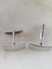 Vintage Sterling Silver Etched Floral Cufflinks Cuff Links 7 6 Grams