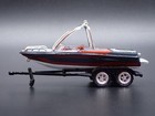 Ski   Wakeboard Speed Boat On Trailer Rare 1 64 Scale Diorama Prop Model Boat