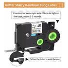 4pk 12mm Fit Brother Pt-d600 Tz231l1 Black On Starry Rainbow White Label Tape