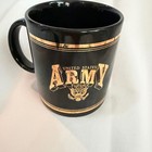 Vintage United States Army Black Gold Ceramic Coffee Mug Eagle Military Cupnice