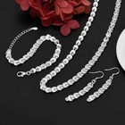 925 Sterling Silver Charms Earrings Necklace Bracelet Love Jewelry Chain Set
