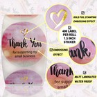 Thank You Stickers Small Business  1 5  Round  400 Label Per Roll  By Modern 5th