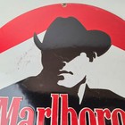Vintage Marlboro Cigarette Sign - Porcelain Tobacco Gas Pump Plate Sign