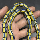 Vintage Venetian Chevron Glass Bead Necklace Old African Trade Beads