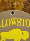 Vintage Yellowstone Porcelain Sign Old National Park Cabin For Rent Bison 12 
