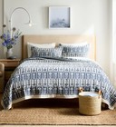 Nwot Quince Full Queen Floral Jacquard 2 Shams Organic Cotton Glacier Blue