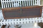 Vintage antique Hand Made Wood Carpenters Chest Copper Trim 32x10x10