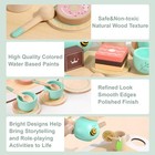 Wooden Tea Set For Toddlers Pretend Play Kitchen Accessories Little Girl Toys   