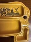Vtg 70s Kitsch Ceramic Dachshund Hot Dog Plate Mustard Relish Brown Japan