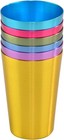 6 Pcs Anodized Aluminum Tumblers Drinking Glasses Vintage Retro Metal Cup New