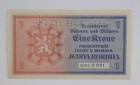 1940 Bohemia And Morovia 1 Koruna Krone Banknote Serial No  D001 Specimen