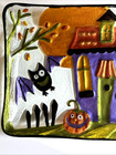 2010 Lori Siebert Halloween Serving Tray Hand Blown Fused Glass 11   x8 5    Mint 