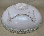 Vintage Ceiling Light Lamp Shade Globe Art Deco Ornate Pink Frosted Glass 11 5   