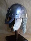 Medieval Viking Helmet Battle Warrior Chain Mail Steel Armor Helmet Gift Item