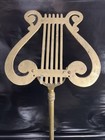 Vintage Brass Sheet Music Stand  Adjustable 42    48   Tarnished  No Ledge holder