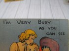 Wwii Era Comic Postcard 1940s I m Very Busy Swimsuit Girls Stamp Vintage A1