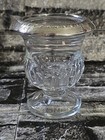 Antique Pressed Glass Urn Cup Sterling Silver Rim 2 Seam Thick Glass Eapg Marked