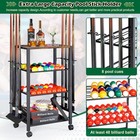 Pool Stick Holder Rack Stand For 8 Cue Sticks - Billiard Game Room Storage Cart