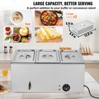 3-pan Commercial Electric Food Warmer Buffet Bain Marie Countertop Steam Table
