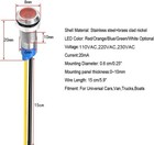 Led Metal Indicator Light 110v-220vac Waterproof Signal 6mm Lamp  red -  10 Pcs