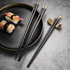 5 Pair Chopsticks Alloy Non-slip Sushi Chop Sticks Set Reusable Chopsticks 