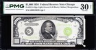 Vf  Net Graded 1934  1000 Chicago  light Green Seal  Frn  1 000 Bill Pmg 30 n 