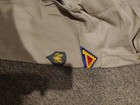 Vintage 1954 Military Army Khaki Twill Korean War Work Shirt 16 X 35 3 Patches