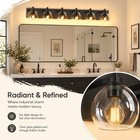 41   Led Vanity 6 Light Globe Shade Black Bathroom Mirror Wall Sconce Fixture