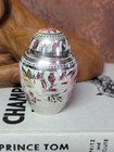 Small Pet Urn Unused Metal Cremation Vessel 2 5  Lovely Carved Design Screw Lid