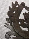 Vintage Cast Iron Horseshoe Bow   Flowers Plaque  Vines
