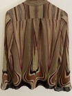 Nine West Striped Sheer Blouse 60 s 70s Hippie Psychedelic Geometric Funky-large