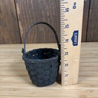 Antique 19th Century Green Painted Wood Miniature Basket Primitive Affa Early