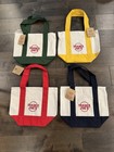 Trader Joe s Mini Canvas Tote Bag Set Of 4 Red Blue Green Yellow Christmas Limit