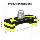 Adjustable Workout Aerobic Step Platform Exercise Stepper W  Risers 30   Yellow