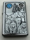 Wolf Pack Turquoise Moon Emblem Chrome Zippo Lighter New 49295