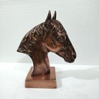 Horse Head Metal Statue Shelf Decoration Figurine 12 Inch Copper Antique Finish