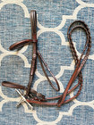 Fancy Stitched Schooling Hunter Bridle With Laced Reins   Full Cheek Bit  Horse 