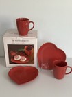 S 4 Valentine 2-plates   2-mugs Set Cupid s Kitchen Red Heart Main Ingredients