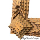 Antique Tramp Art Frame Large Mirror Black Forest Victorian Carved Geometric