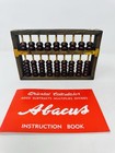 Vintage 9 Row Chinese Wooden Bead Arithmetic Abacus Calculator W box