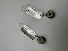 Sterling Silver Hammered Artisan Handmade Flower Earrings 5 5cm