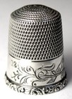 Antique Simons Bros  Sterling Silver Thimble  Pa German    pair Of Birds     C1920s