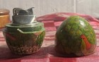 Vtg Evans Lighter In Hand Painted Wooden Egg 4    X 2 75   